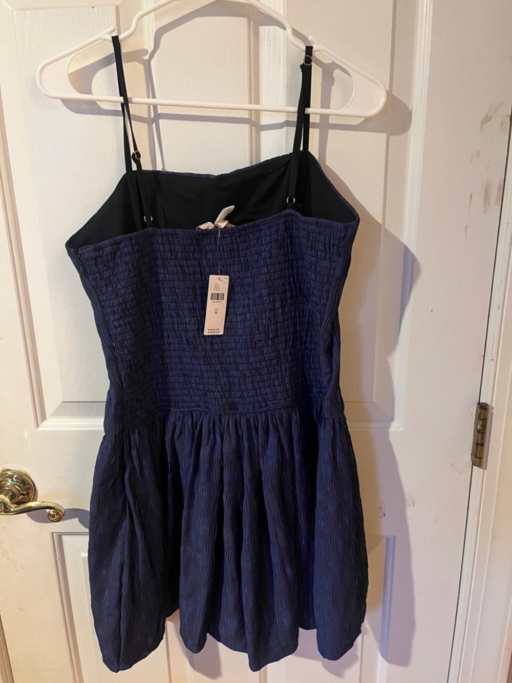 Hutch Anthropologie NWT Blue Romper Dress Look Adjustable Straps Smocked Back M - Picture 3 of 8